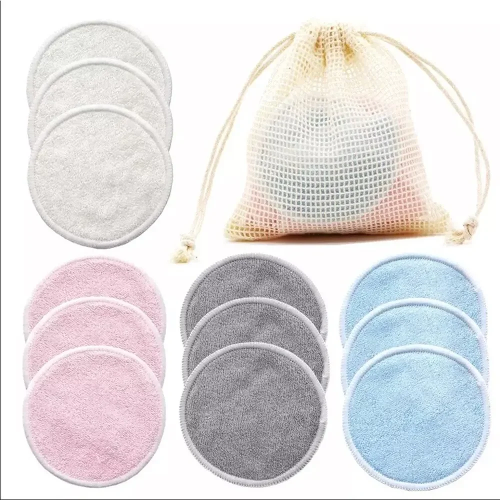Reusable Bamboo Makeup Remover Pads 12pcs with Bag